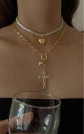 Abby Heart Choker & Cross Necklace